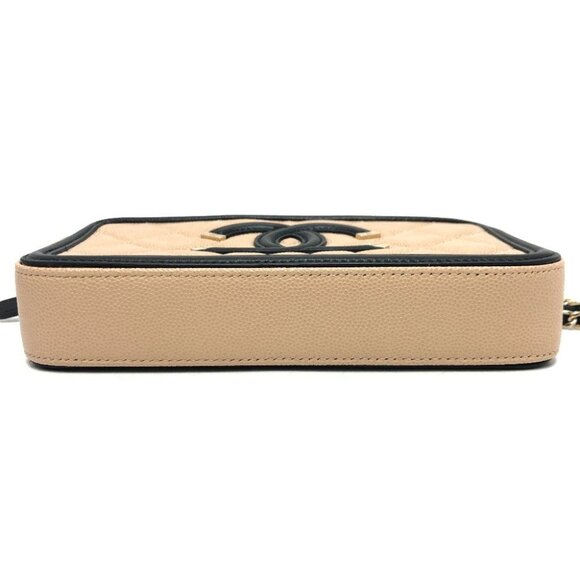 CHANEL CC filigree Bicolor Wallet Long Wallet Wallet Chain - Picture 14 of 16